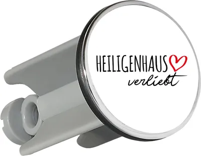 Produktbild von Huuraa Waschbeckenstöpsel Heiligenhaus verliebt 4cm höhenverstellbar Abflussstopfen Geschenkidee
