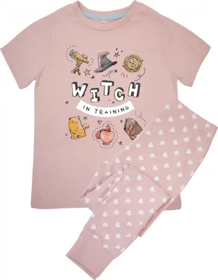 Image de Harry Potter - "Witch In Training" pyjama avec pantalon long pour fille - entraînement manches courtes BI54169 (104) (Rose bébé)