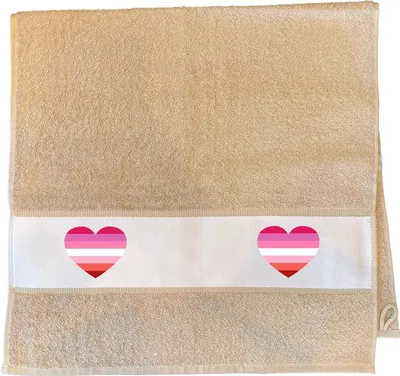 Produktbild von Huuraa Handtuch Lesbische Pride Flagge LGBTQ Herz 50x100cm Sand Baumwolle Handtuch Geschenkidee