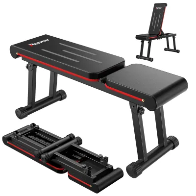 Image de Banc d'entraînement réglable - Banc de musculation avec une capacité de charge de 300 kg et pliable - Acier noir