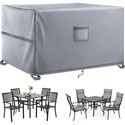 Produktbild von Gartenmöbel-Abdeckung 200x200x90cm Wasserdicht Winddicht 420D Oxford Grau