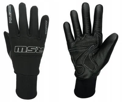 Immagine prodotto di Guanti sportivi in pelle e tessuto POLEDNIK, modello RSW, antivento, colore nero, taglia L