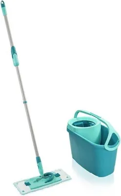 Obrázek produktu pro Sada na vytírání podlahy s ždímacím zařízením Leifheit Clean Twist M Ergo, plochý mop, teleskopická rukojeť 110–140 cm, ultra měkký potah 33 cm