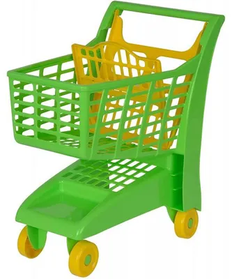 Image de Chariot de supermarche vert et jaune - marchande - jeu d'imitation - supermarche, epicerie