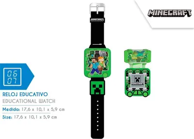 Obrázok produktu pre Zegar edukacyjny dla dzieci Kids Licensing - Minecraft z grami i akcesoriami