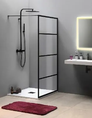 Obrázek produktu pro Sprchový kout CURE BLACK 900 mm, čiré sklo