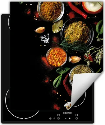 Produktbild von DarHaus Herdabdeckplatte 45x52 cm Anti Rutsch Matte Aufrollbar, schwarz - Gewürze