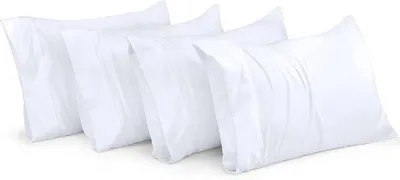 Produktbild von Famanu Kissenbezüge Standard – 4 Stück – Umschlagverschluss – weicher gebürsteter Mikrofaserstoff – krumpf- und farbbeständige Kissenbezüge 50 x 61