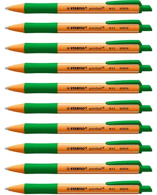 Produktbild von STABILO Druck-Kugelschreiber - pointball - 10er Pack - grün
