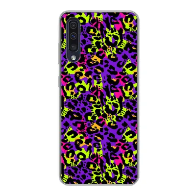 Produktbild von MuchoWow® Handyhülle Schutzhülle Hülle für Samsung Galaxy A30s Tiermuster - Regenbogen - Neon Silikon Softcase Handy Hülle - Karteninhaber