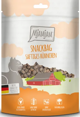 Obrázok produktu pre Mačky - Snacky MJAMJAM Cat Adult Snackbag Chicken, 125 g