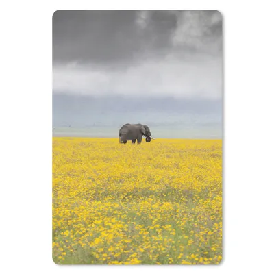 Produktbild von MuchoWow® Mauspad Mousepad Elefant - Blumen - Natur - Gelb - Tiere 40x60 cm - Mousepads - Maus Mat - Pad - Mausunterlage - Schreibtisch Accesoire