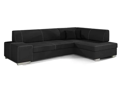 Produktbild von NABBI Ecksofa mit Zersetzung u Lagerraum Ferol P - schwarz (Sawana 14)