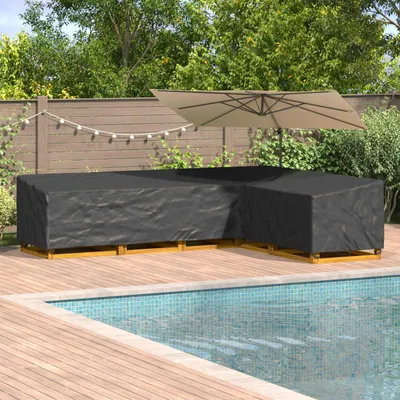 Produktbild von "Schlussverkauf" Möbelbezug Schwarz - UV-beständige Materialien - 355x275x80 cm 420D Oxford Stoff C9812