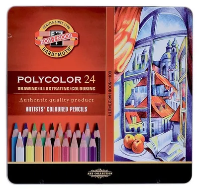 Zdjęcie produktu dla Zestaw kolorowych kredek artystycznych (24 sztuki)