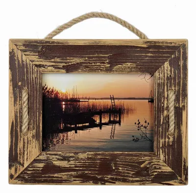 Immagine prodotto di Mein Landhaus cornice Singel 13x18 cm marrone coffee in legno riciclato con corda