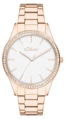 Produktbild von s.Oliver Damenuhr - Rund - Roségold - 16 mm - Elegante Damenuhr aus Metall mit Q