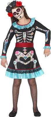 Produktbild von Atosa Kind-mädchen-buntes Skelett-gewohnheit Mehrfarbig 5-6 Years Mehrfarbig 5-6 Years
