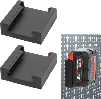 Produktbild von 2x Akkuhalter Milwaukee für Küpper Lochwand M18 Halterung Akkuhalter Wandhalter 18V