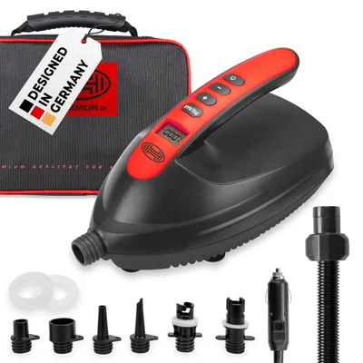Produktbild von HEYNER® SUP Pumpe elektrisch 16 PSI PREMIUM Freizeit & Outdoor Luft-Kompressor 12V KFZ