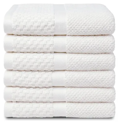 Produktbild von PHLOX Handtücher Set - Popcorn Soft Kollektion - 50x90 cm - 6 Teilig - 100% Baumwolle - 500 g/m² - Weich - Saugfähig - Green - Weiß
