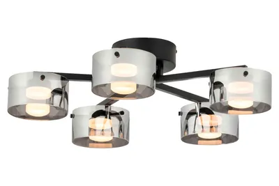 Immagine prodotto di Plafoniera LED - nero - Ø 65,5 cm - vetro fumé - metallo - dimmerabile