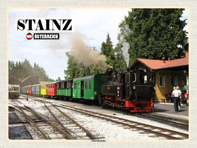 Image de vianmo Panneau en bois 30x40 cm Stainz Österreich Museumsbahn