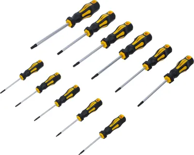 Image de KRAFTMANN 7845 Jeu de tournevis profil T, avec alésage frontal, 11 pièces
