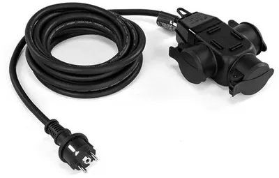 Obrázok produktu pre Predlžovací kábel, 5 metrov, kábel 3G, prierez 1,5 mm², 3-pólový, krytie IP44