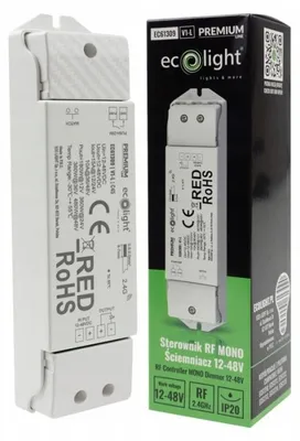 Obrázok produktu pre Ovládač pre jednolištové LED pásy, stmievač, 15A, 12/24V, 10A, 36/48V