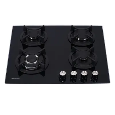 Obrázok produktu pre Heinner HBH-S584WI-GBK, Čierna, Vstavaný, 59 cm, Plynový, Sklo, 4 zone(s)