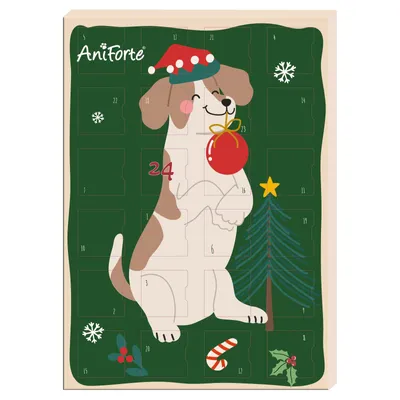 Produktbild von AniForte Adventskalender für Hunde 2026 - natürliche Hundesnacks zum Verwöhnen, getreidefreie Leckerlis, Advent Snacks ohne Zusätze