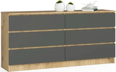 Obrázek produktu pro Prostorná šuplíková komoda SAVRILA - dub artisan / šedý