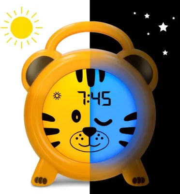 Zdjęcie produktu dla Lampka nocna z budzikiem, trener snu Alecto BC100TIGER