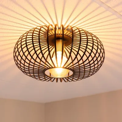 Image de HOFTRONIC - Plafonnier LED Dimmable E27 Noir et doré IP20 400 mm