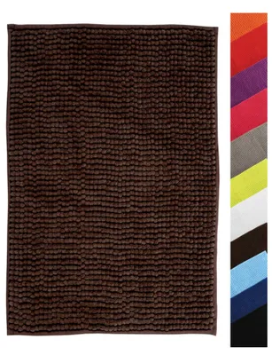 Obrázok produktu pre Podložka do kúpeľne, hnedá, 60x40 cm, jednofarebná, obdĺžniková, polyester, 40 x 60 cm