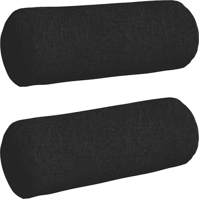 Produktbild von Bolsterkissen 2 Stück Schwarz Ø 25 x 70 cm Stoff