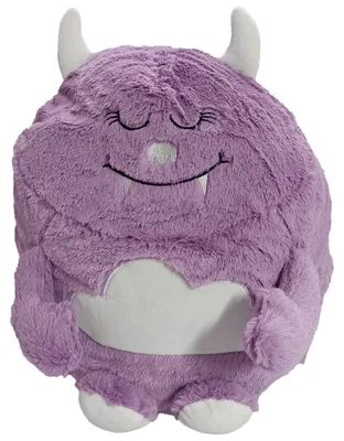 Produktbild von Monster Kuschelkissen Plüsch Kinder Kissen violett Dekokissen mit Füllung ca. 45 cm Autokissen
