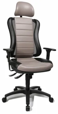 Produktbild von Topstar Profi Bürostuhl HEAD POINT RS Ergonomischer Schreibtischstuhl mit Armlehnen Stoff Grau Drehstuhl für Büro, Zuhause