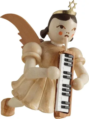 Produktbild von Schwebeengel mit Melodika, natur (6,6cm) von Blank Kunsthandwerk