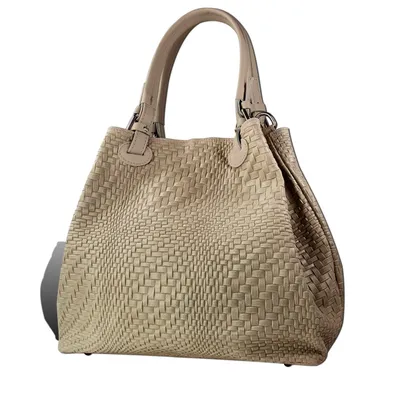 Immagine prodotto di Borsetta taupe beige marrone Toscanto astratto motivo intrecciato pelle D2OTT163HN