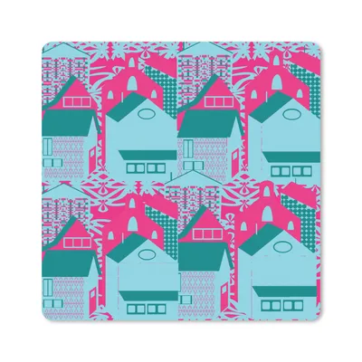 Produktbild von MuchoWow® Mauspad Mousepad Muster - Abstrakt - Haus 20x20 cm - Mousepads - Maus Mat - Pad - Mausunterlage - Desk Mat - Bureauartikeln