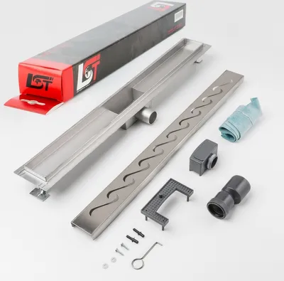 Produktbild von Duschrinne Wellen 700 x 70 mm höhenverstellbar Bodenablauf Duschrost Duschgitter