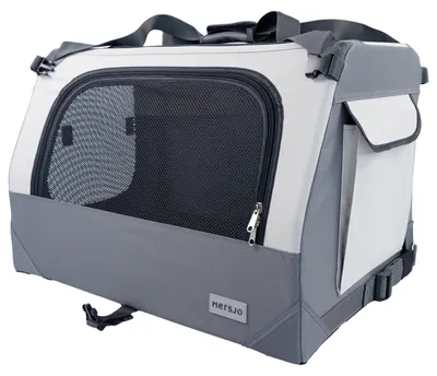 Obrázek produktu pro Mersjo Outlander Skládací přepravka pro psy a kočky s ocelovým rámem do 15kg 60x40x40 cm Šedá