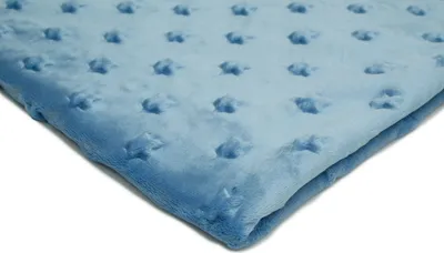 Produktbild von Minkee Fleece Knit mit Sternprägung Blau 50 x 155 cm