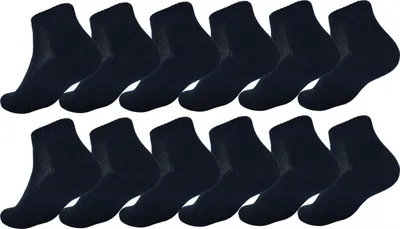 Produktbild von 12 Paar Sport Frottee Sneaker Socken Herren Damen Quarter Socks Kurzsocken Halbsocken Baumwolle 12 Paar, Dunkelblau/35-38
