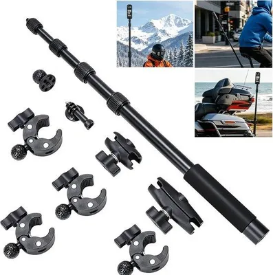 Obrázek produktu pro Držák na motorku pro kamery Insta360 X4 X5 - Univerzální - Robustní konstrukce - Ideální pro motorkáře - Luxento