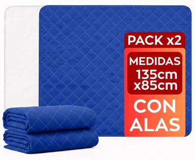 Obrázok produktu pre Inkontinenčná podložka do postele 135 x 85 cm, 5 vrstiev, vodotesná, opakovane použiteľná