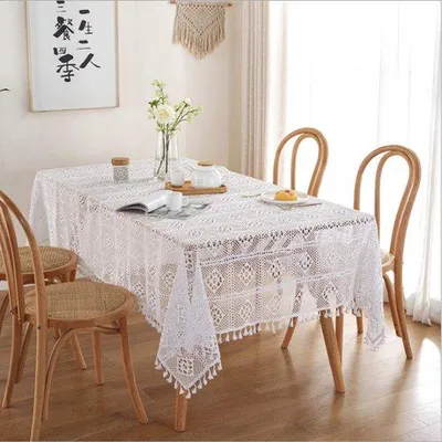 Obrázek produktu pro Bílé háčkované ubrusy – vintage design – 140 x 180 cm