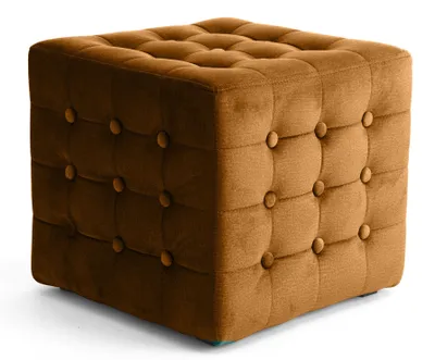 Produktbild von RONAN Würfelhocker, Senfgelb, Stoff, mit Ziernähten, 45 cm breit, 45 cm tief, 40 cm hoch